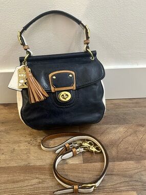Coach 70th Anniversary Legacy Willis 19031 Crossbody Navy Leather Colorblock Bag